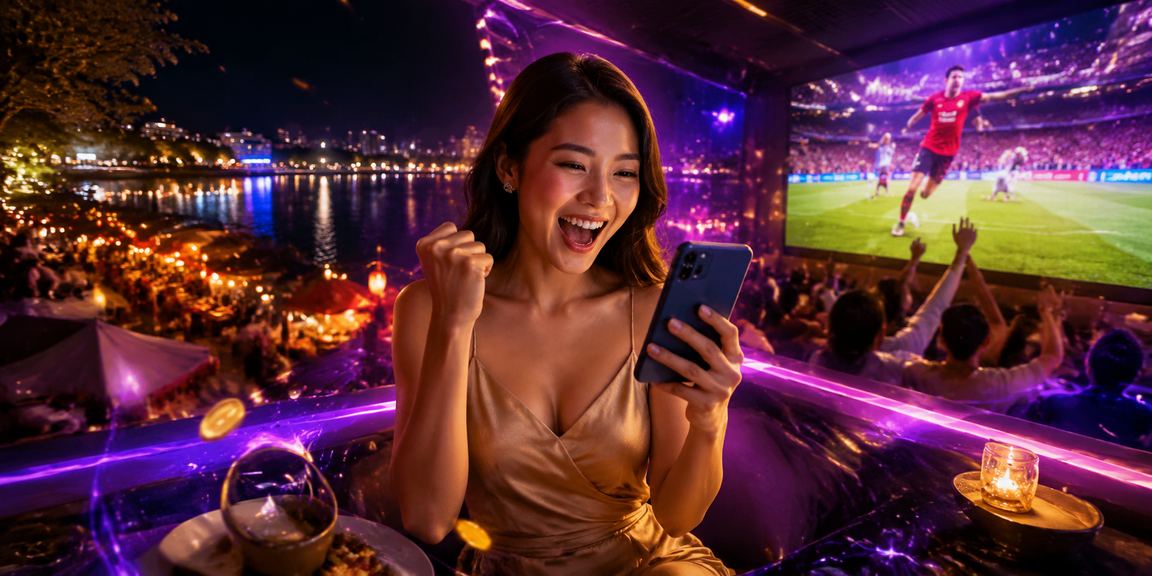 Khu chợ đêm Hà Nội về đêm, người dùng dùng điện thoại truy cập ứng dụng giải trí 990