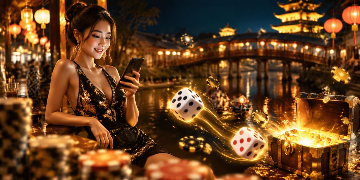 Trò chơi tài xỉu truyền thống tại chợ đêm Huế về đêm